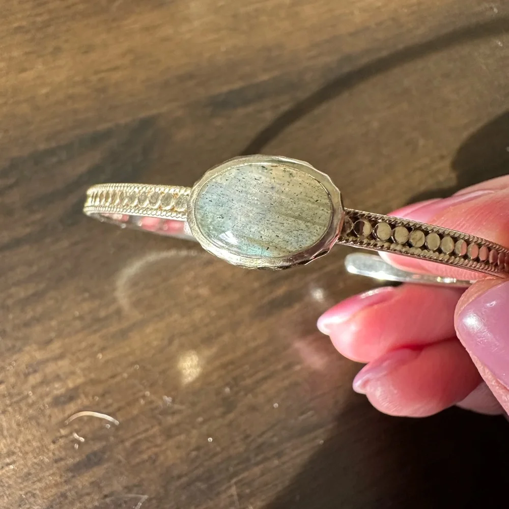 Anna Beck gold and Laborite bangle - Picture 1 of 5
